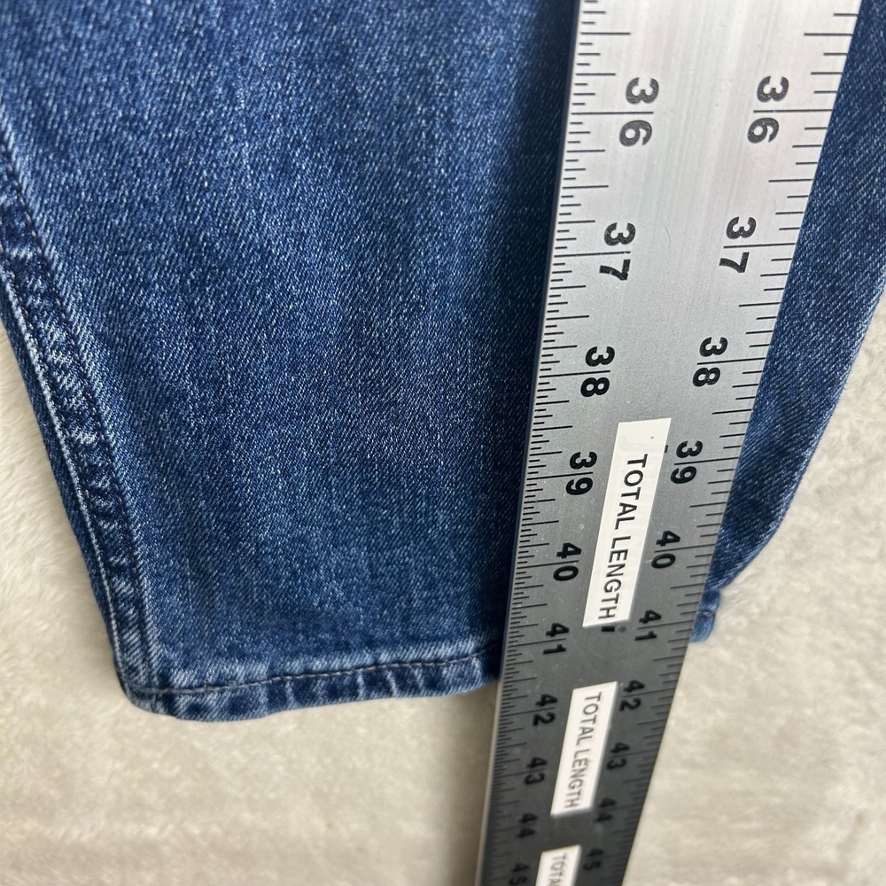 7 For All Mankind Adrien Straight Leg Jeans Mens 33 Blue Denim Whisker Stretch - Picture 11 of 14
